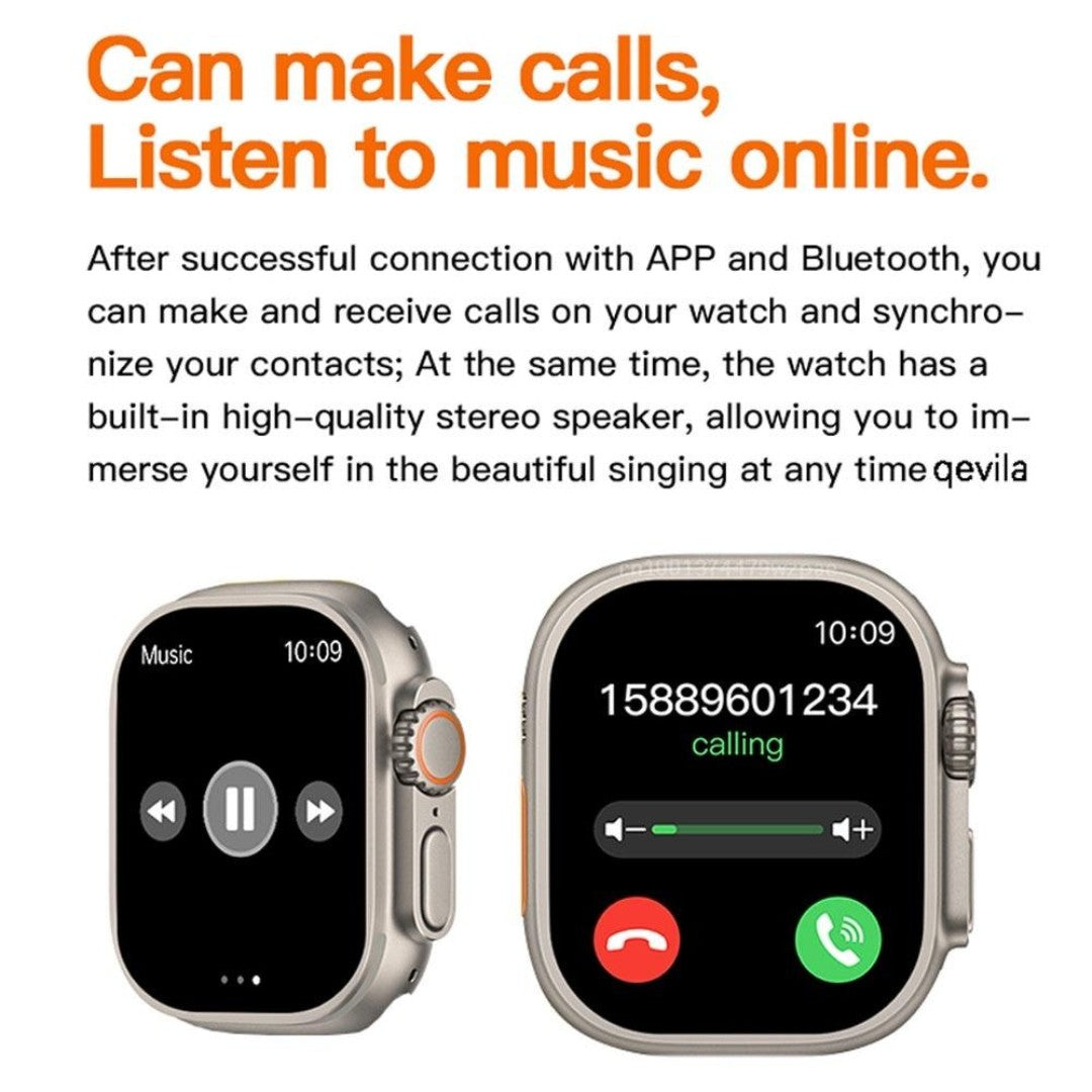 Smartwatch 9 Ultra – Tela 1.99” | Bluetooth Duplo, Monitoramento de Saúde e Múltiplas Funções | Android & iOS