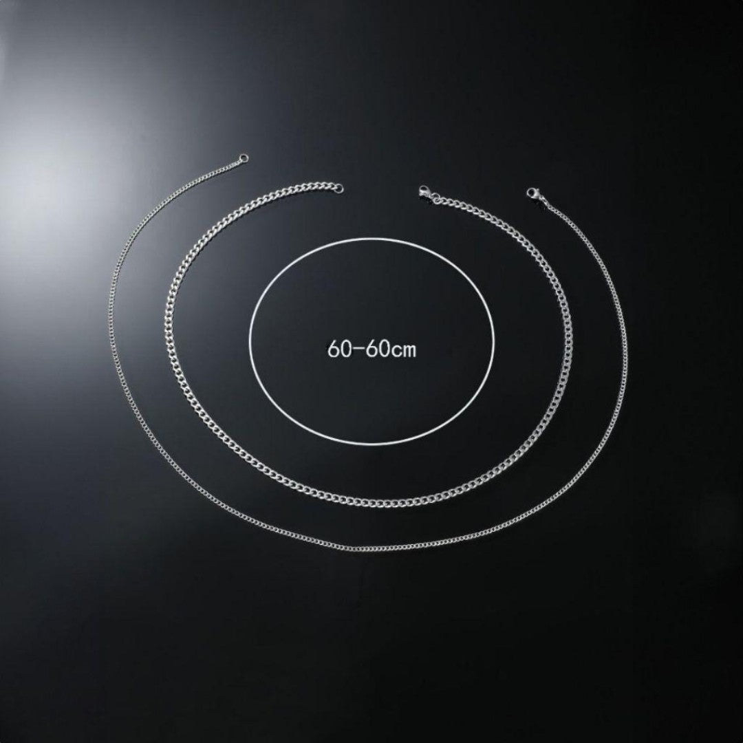 Kit 2 Correntes Masculinas com Pingente Cruz Palito | Banhado a Prata – Estilo, Fé e Presença no Visual