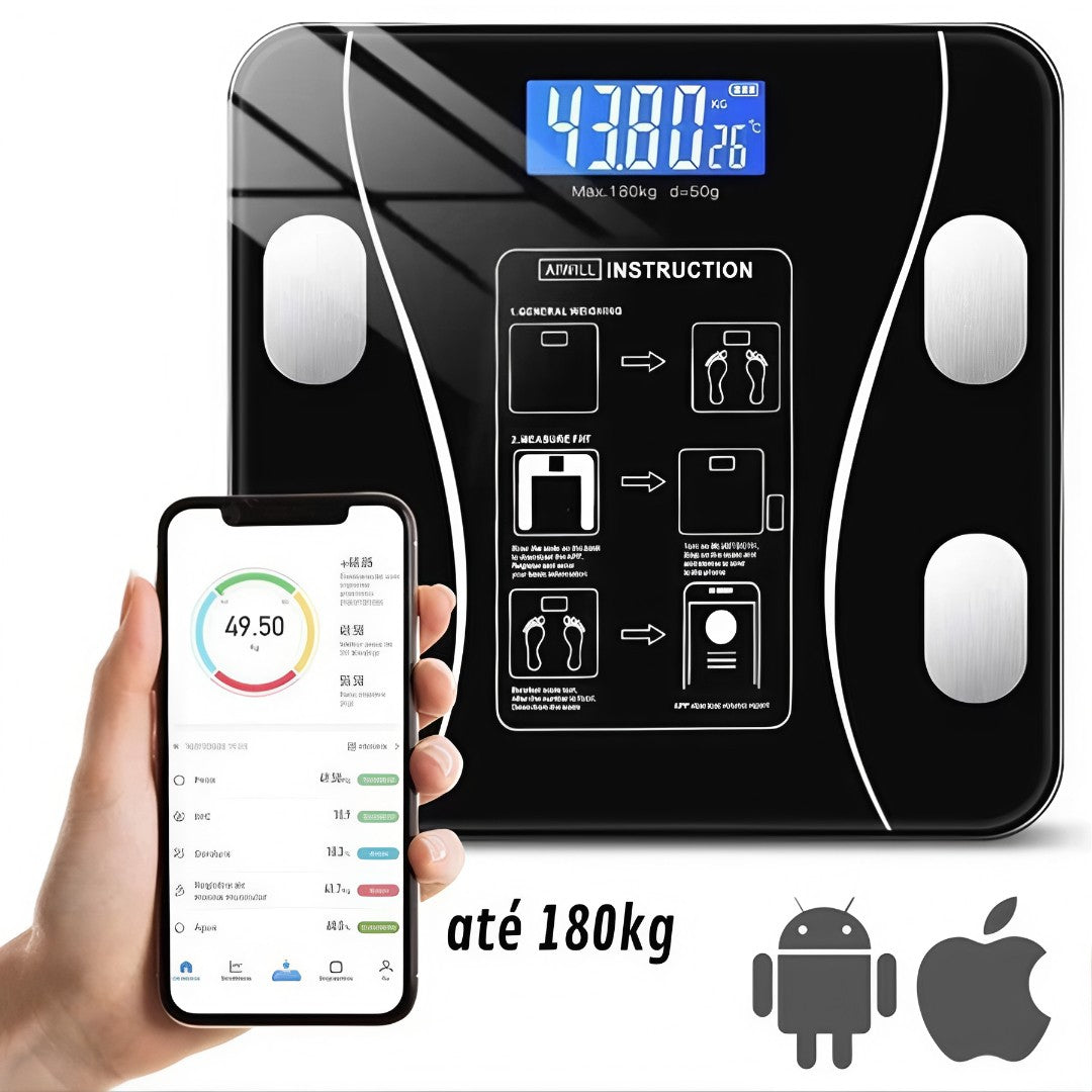 SmartFit Scale™ – Balança Digital Inteligente com Bioimpedância e Bluetooth