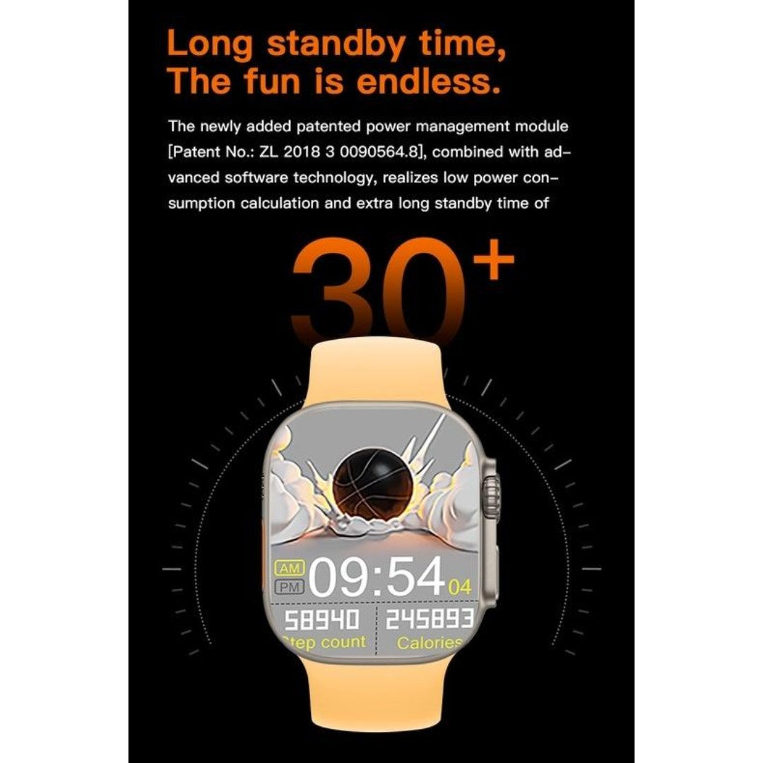 Smartwatch 9 Ultra – Tela 1.99” | Bluetooth Duplo, Monitoramento de Saúde e Múltiplas Funções | Android & iOS