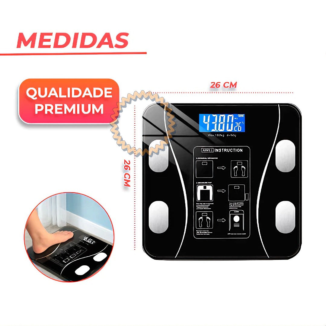 SmartFit Scale™ – Balança Digital Inteligente com Bioimpedância e Bluetooth