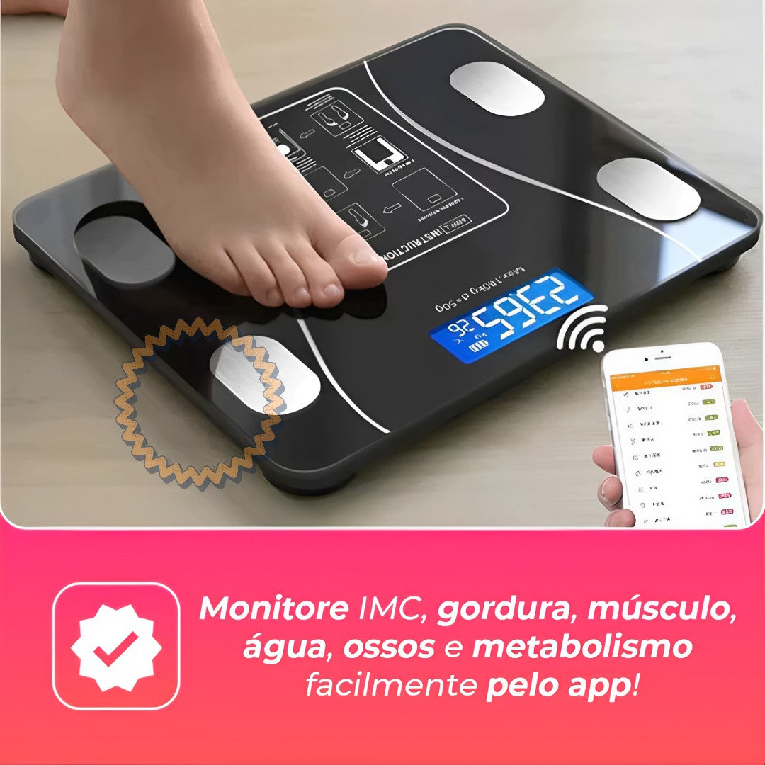 SmartFit Scale™ – Balança Digital Inteligente com Bioimpedância e Bluetooth