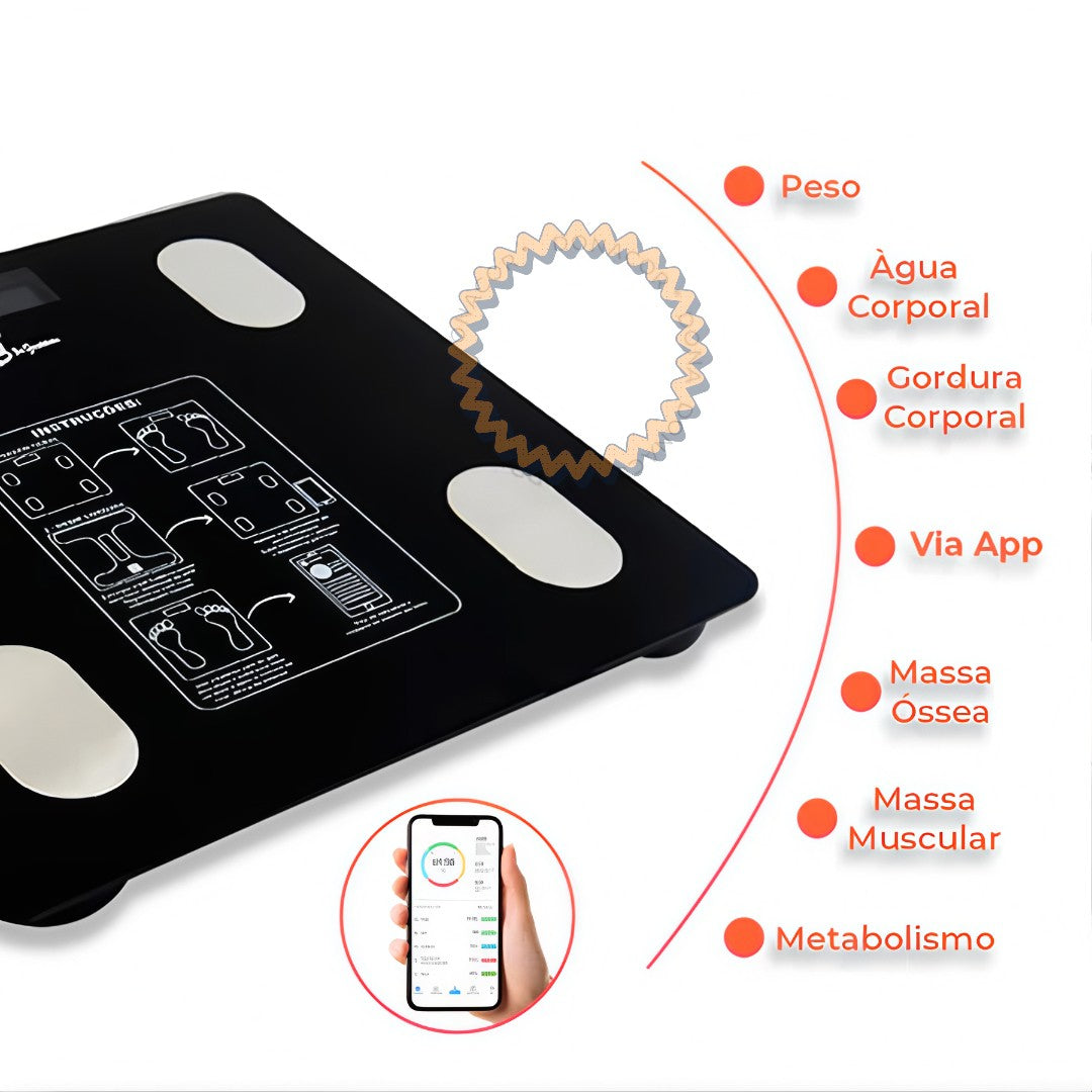 SmartFit Scale™ – Balança Digital Inteligente com Bioimpedância e Bluetooth