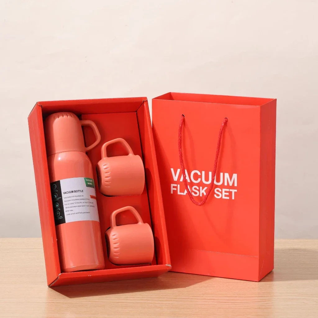 Kit Garrafa Térmica Vacuum Bottle Inox