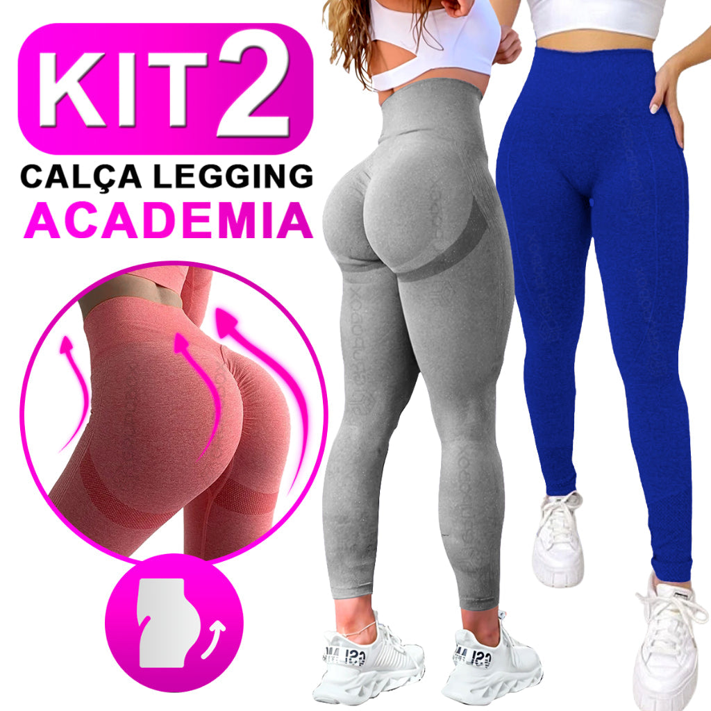 KIT com 2 Calça Legging Feminina Levanta Bumbum