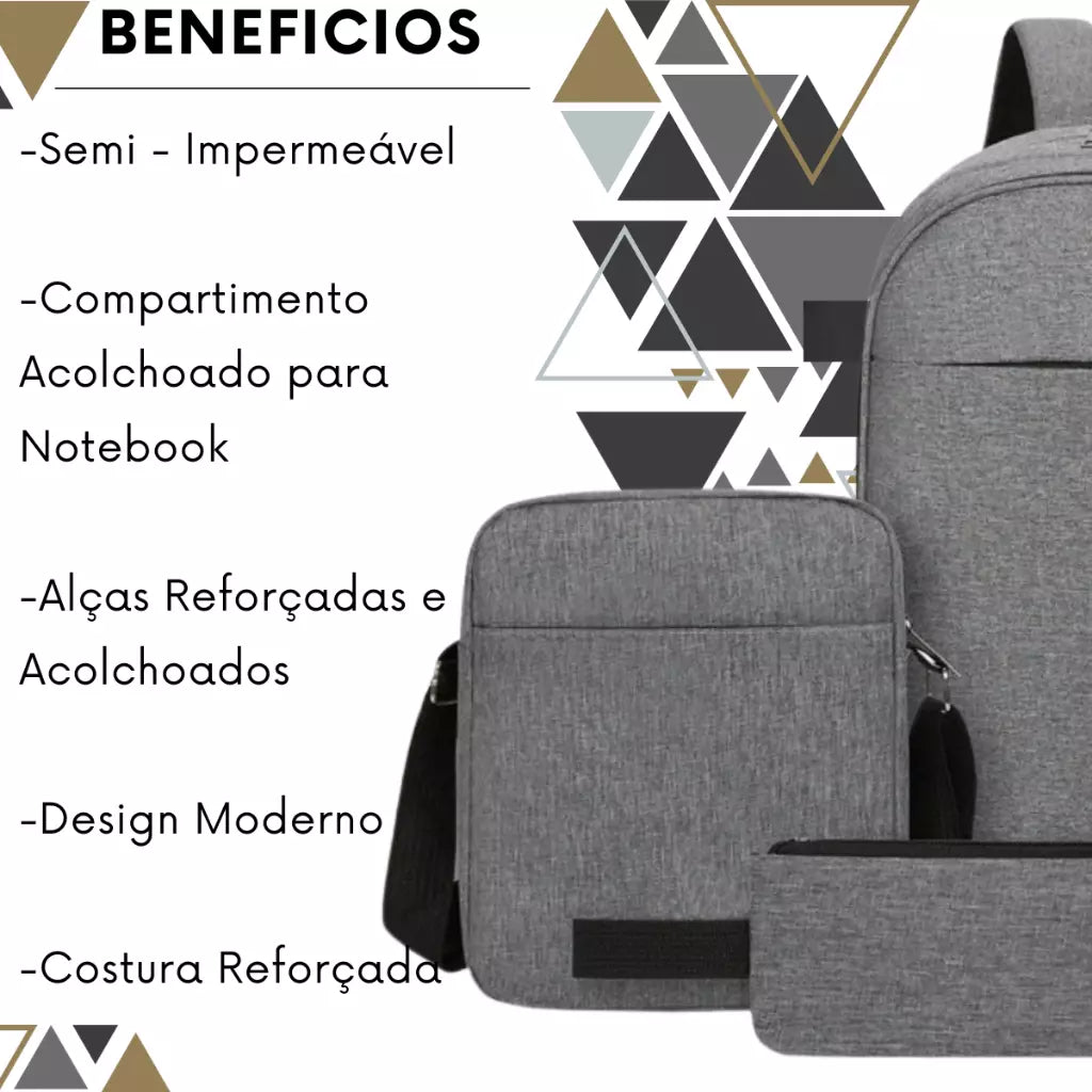 Kit Mochilas Resistente Impermeável: Estilo e Praticidade para o Seu Dia a Dia