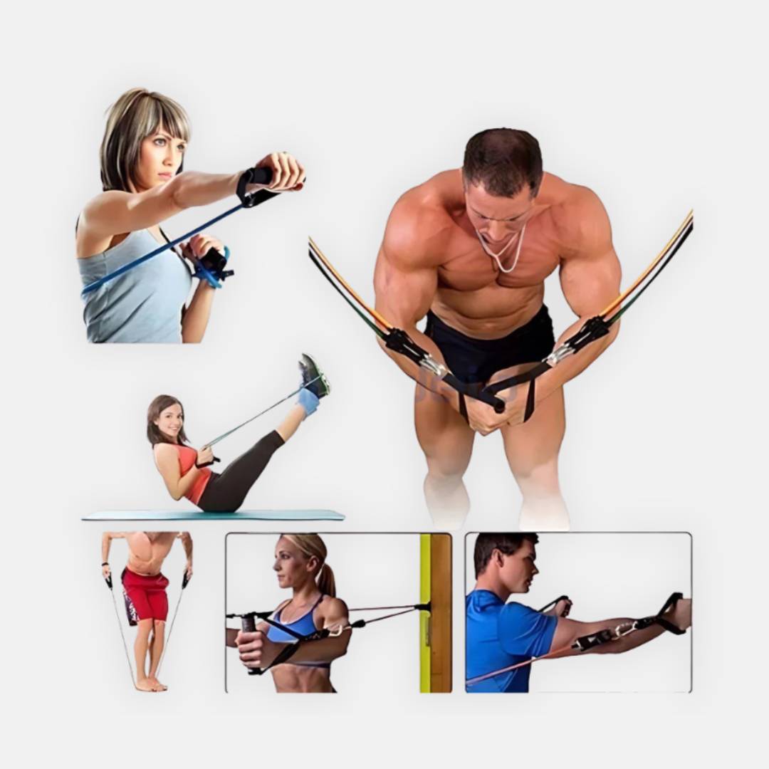 Kit Elástico Para Treino e Musculação em Casa