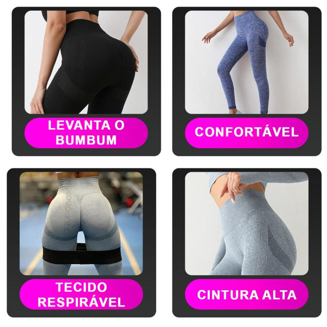 KIT com 2 Calça Legging Feminina Levanta Bumbum
