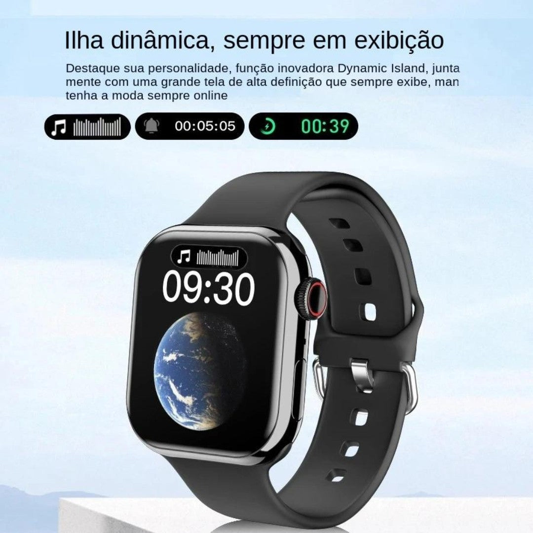 Smartwatch 9 Pro com Carregamento Sem Fio | Tela 2.05” HD, Bateria de Longa Duração, Versão Global – Android & iOS