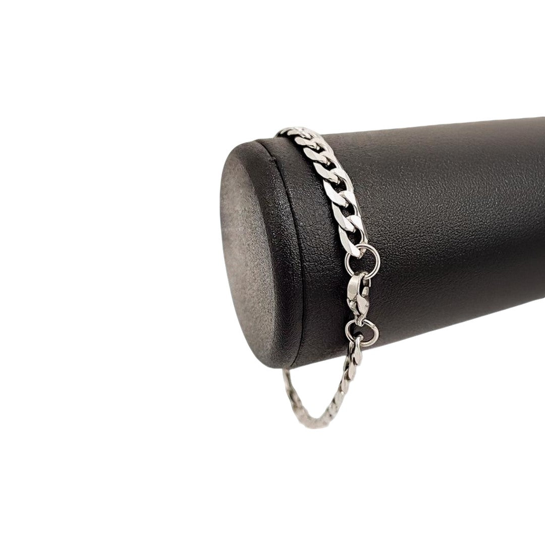 Kit Masculino Aço Inoxidável – Corrente 60cm com Pingente Cruz Pai Nosso + Pulseira Grumet