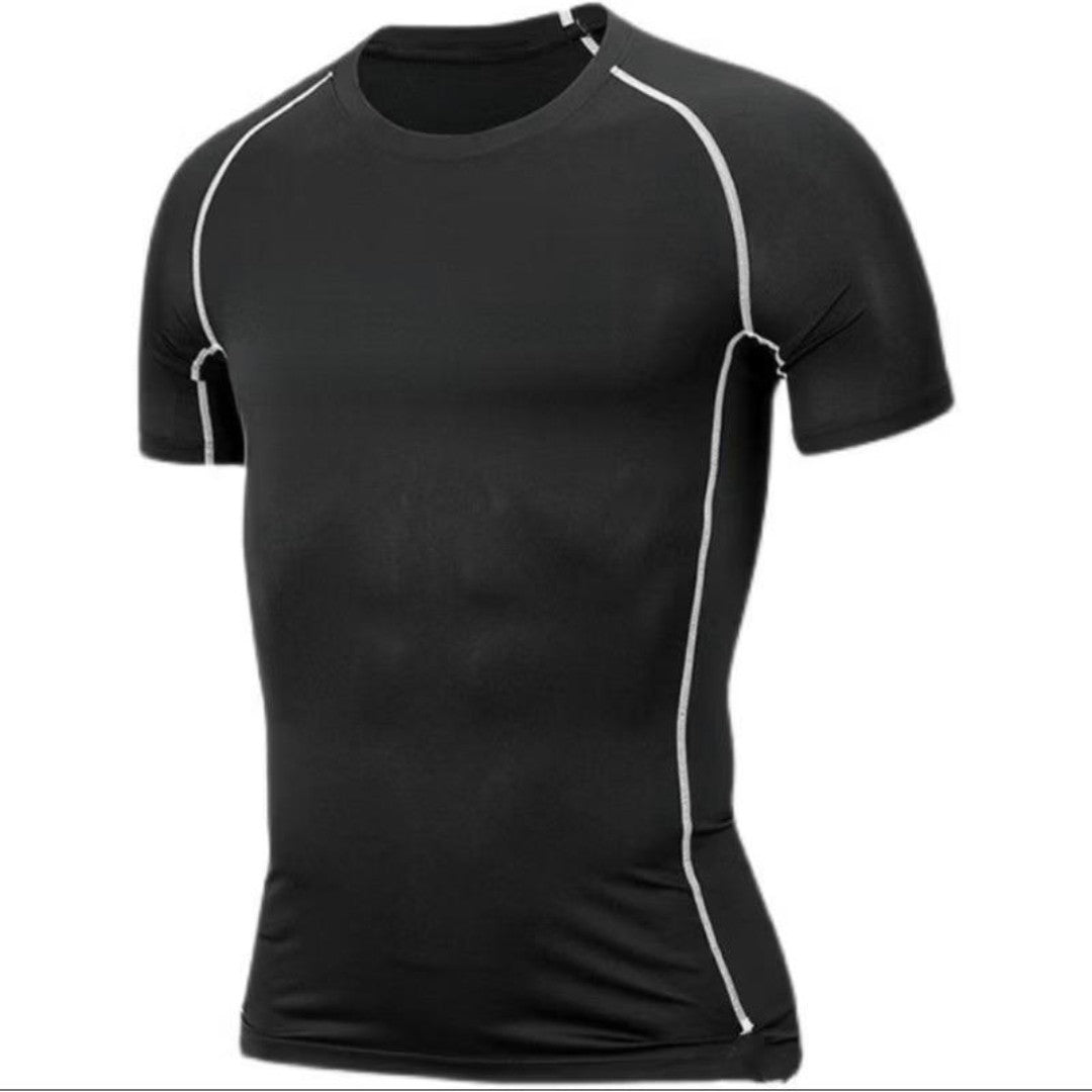 Blusa Masculina de Compressão Esportiva – Ideal para Academia | Envio Rápido e Estampa Central Moderna