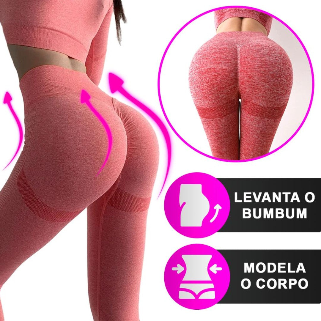 KIT com 2 Calça Legging Feminina Levanta Bumbum