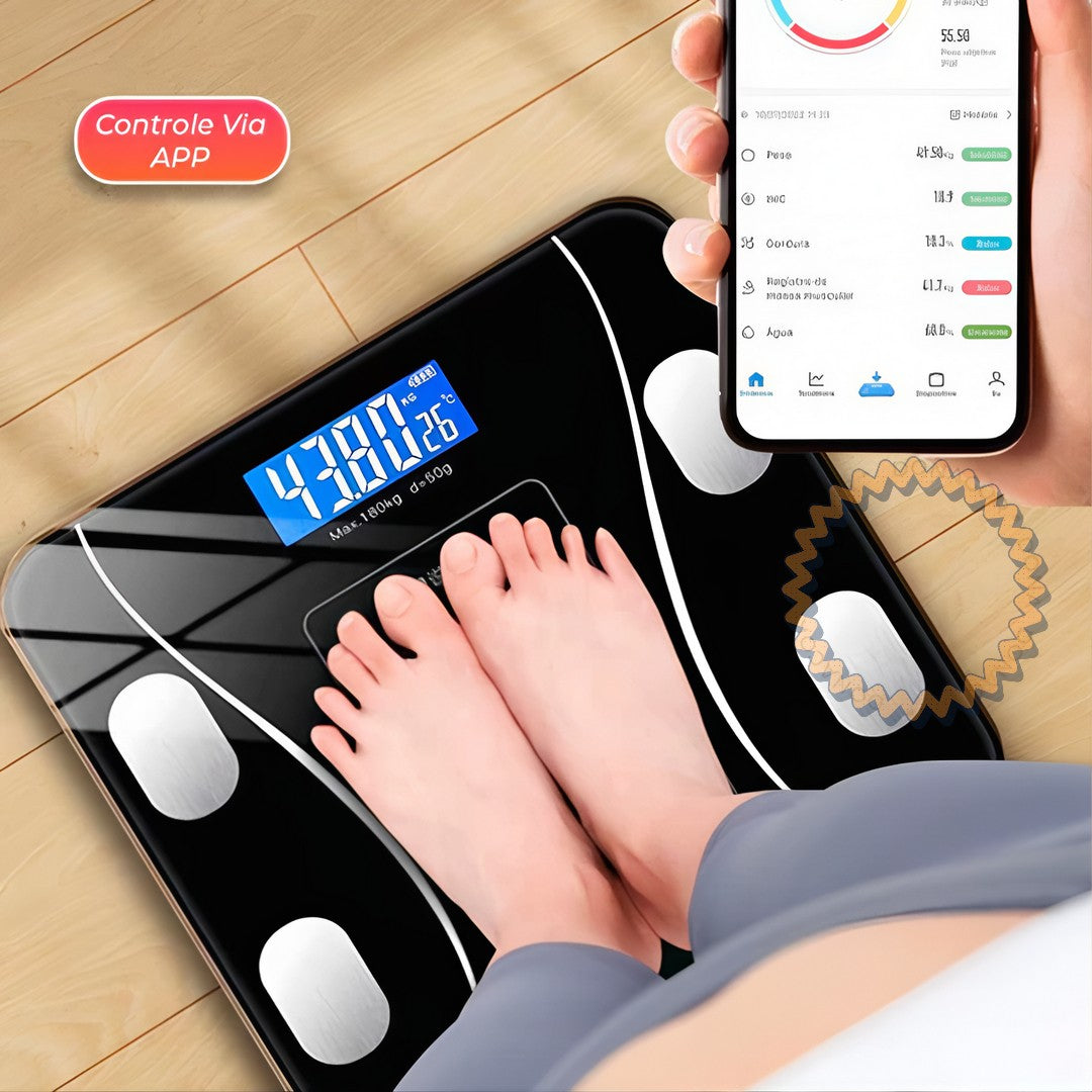 SmartFit Scale™ – Balança Digital Inteligente com Bioimpedância e Bluetooth