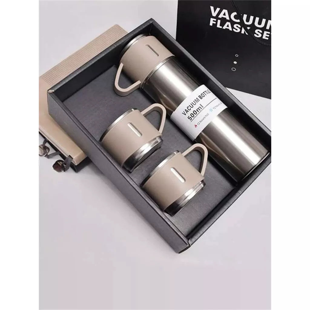 Kit Garrafa Térmica Vacuum Bottle Inox