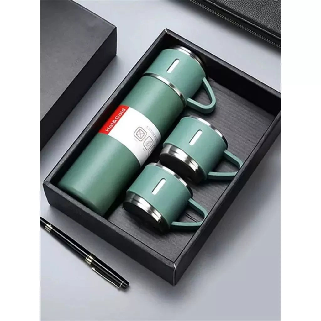 Kit Garrafa Térmica Vacuum Bottle Inox