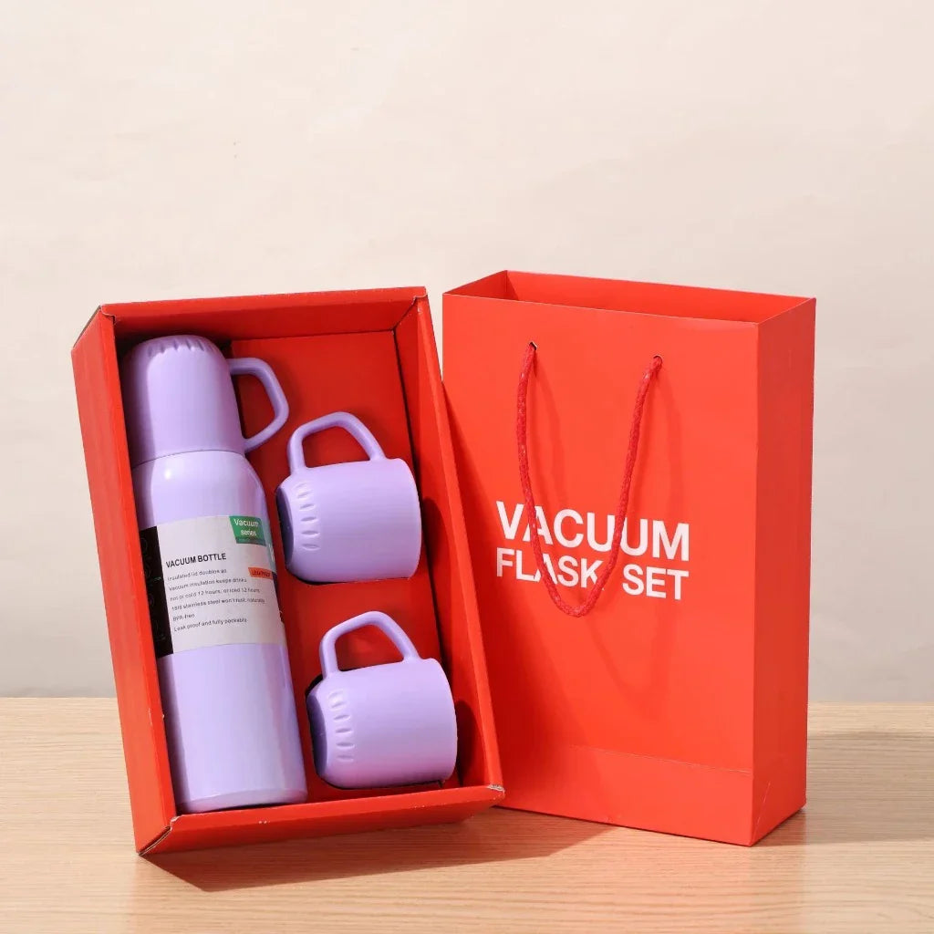 Kit Garrafa Térmica Vacuum Bottle Inox