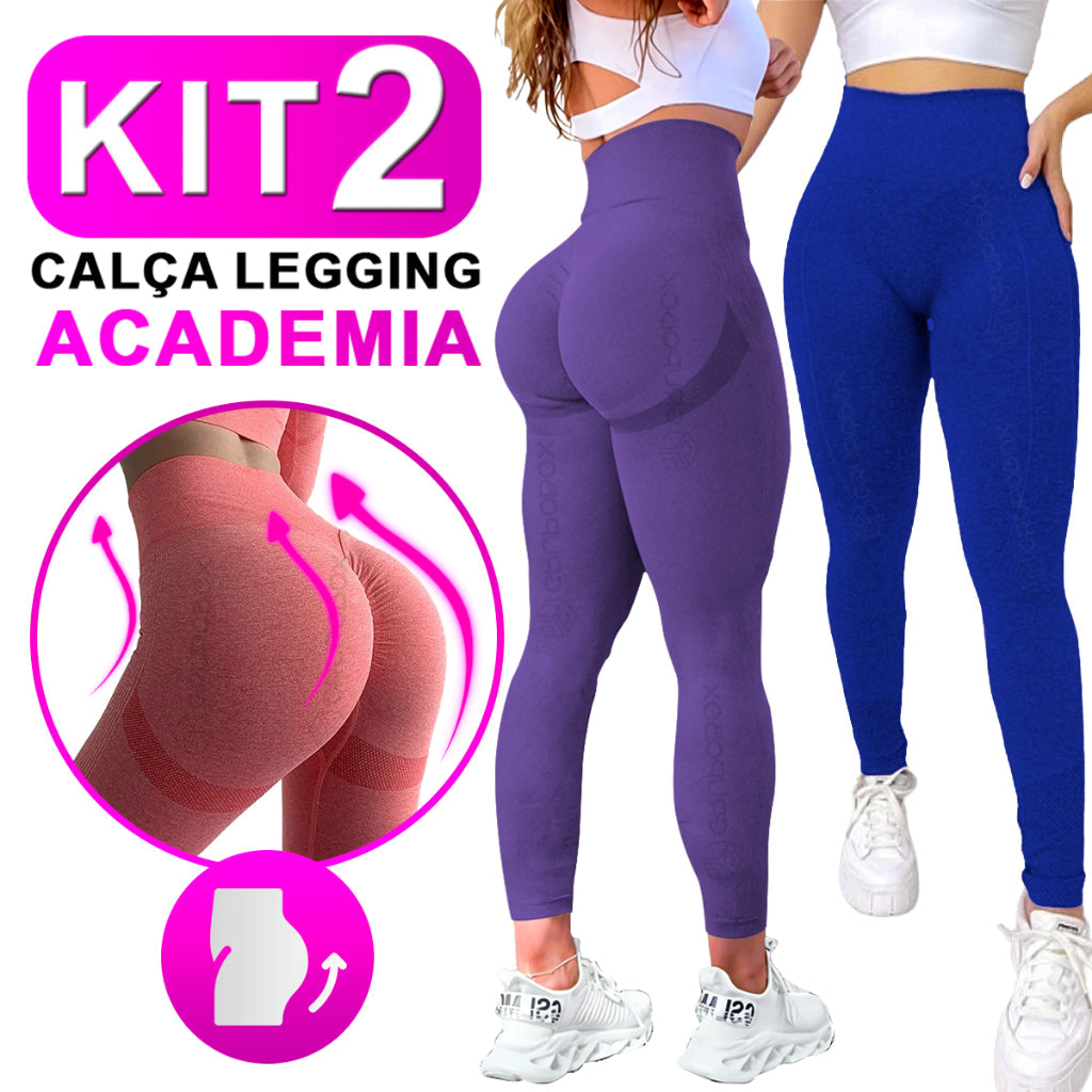 KIT com 2 Calça Legging Feminina Levanta Bumbum