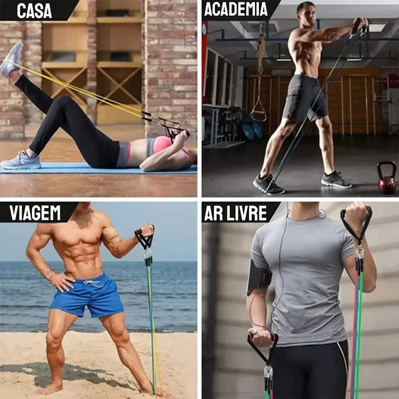 Kit 11 Elásticos para Treinar em Casa e Alcançar Resultados Rápidos - 45% OFF