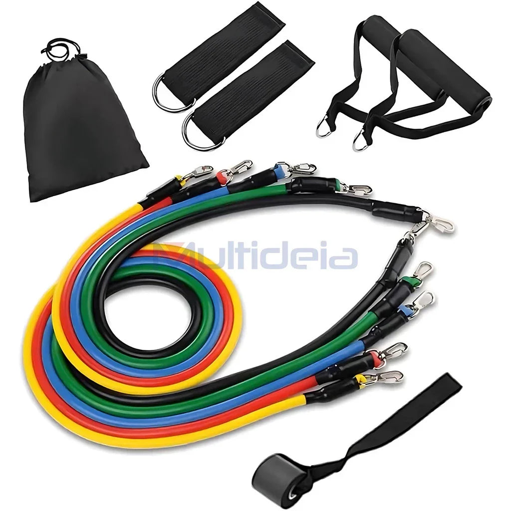 Kit Elástico Para Treino e Musculação em Casa