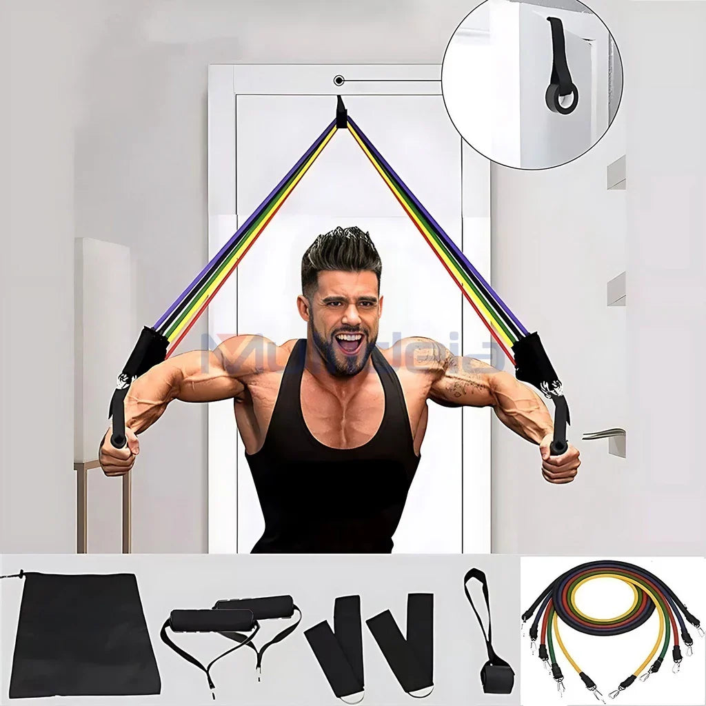 Kit Elástico Para Treino e Musculação em Casa