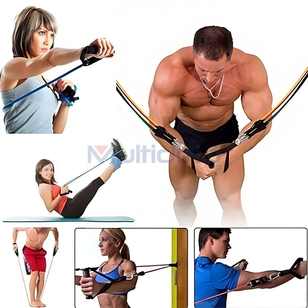 Kit Elástico Para Treino e Musculação em Casa