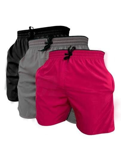 Kit com 3 Shorts Masculino Academia